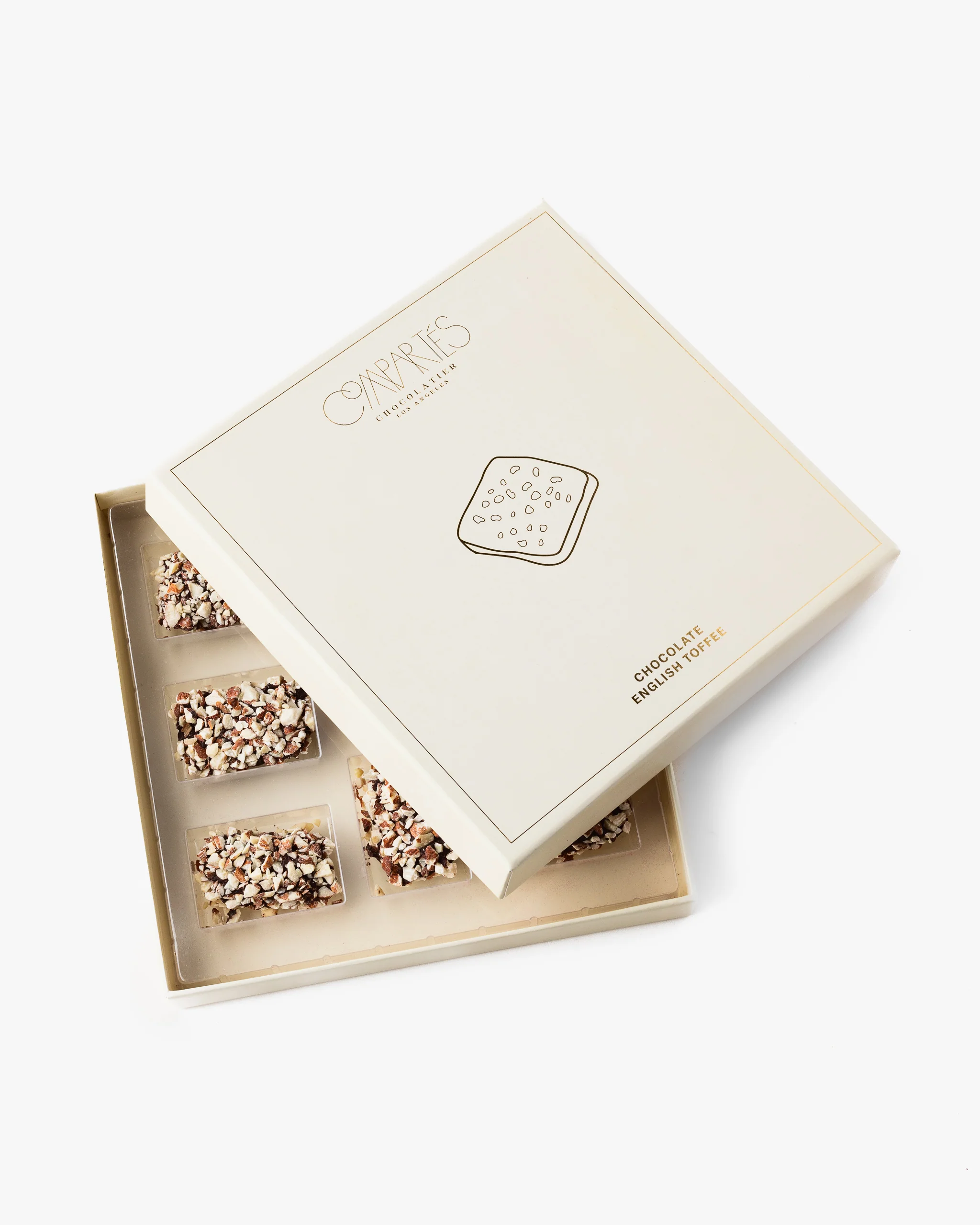 Chocolate Covered English Toffee Gift Box - Cream / Gold - Image 4