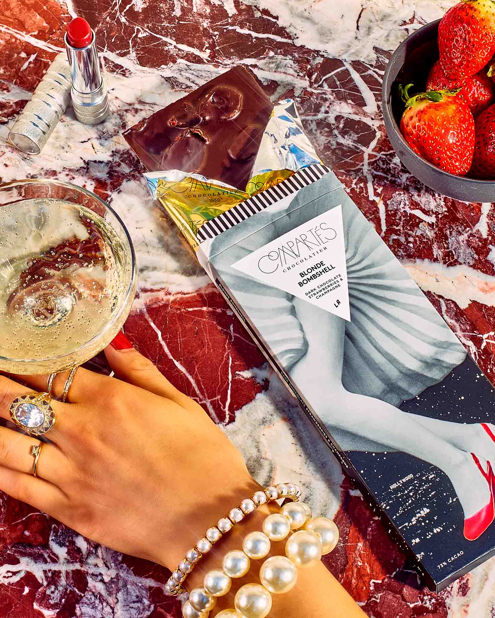 Strawberry Champagne Chocolate Bar - Image 3